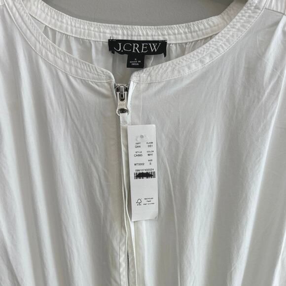 NWT J.Crew Drop Waist Midi Dress In Cotton Poplin White Size Small - Picture 6 of 9